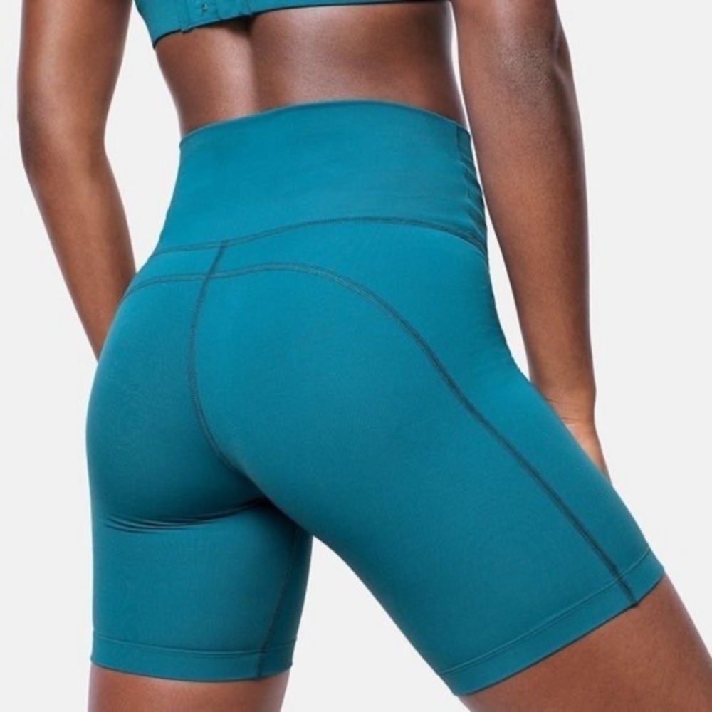 Outdoor Voices Gulf Blue Athletic Workout LightForm Bike Shorts 7" Inseam EUC S